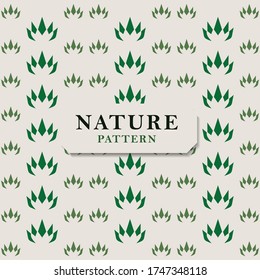 Nature pattern with green leaves. Pattern vector texture. Leaves pattern perfect for wrapping paper and packaging design.