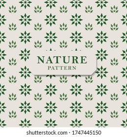 Nature pattern with green leaves. Pattern vector texture. Leaves pattern perfect for wrapping paper and packaging design.
