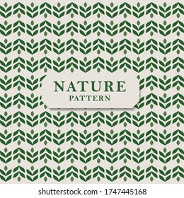 Nature pattern with green leaves. Pattern vector texture. Leaves pattern perfect for wrapping paper and packaging design.