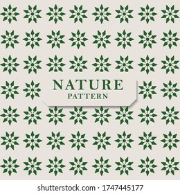 Nature pattern with green leaves. Pattern vector texture. Leaves pattern perfect for wrapping paper and packaging design.