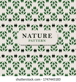 Nature pattern with green leaves. Pattern vector texture. Leaves pattern perfect for wrapping paper and packaging design.