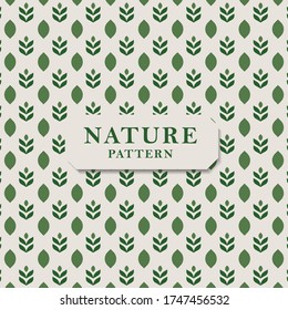 Nature pattern with green leaves. Pattern vector texture. Leaves pattern perfect for wrapping paper and packaging design.