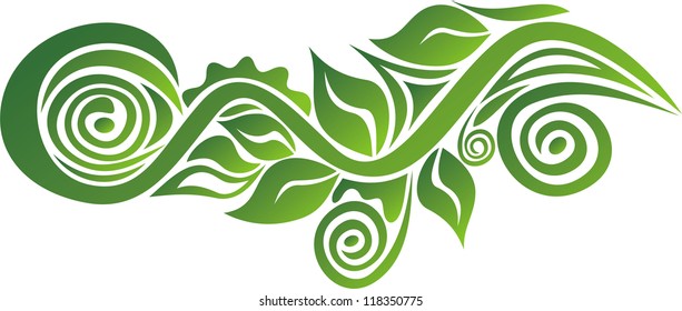 Nature pattern green vector illustration
