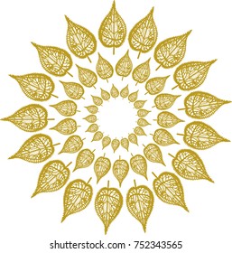 Nature pattern of hand drawn sketch style leaves. Vector illustration.