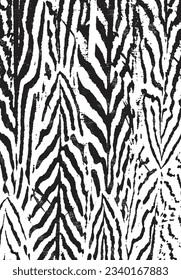 Nature Pattern. Organic Texture. Animal Background. Stripes Texture. Indigo Blue Color. Exotic Tiger Print. Safari Stylish Pattern. Savannah Fashion. Zebra Pattern, Animal Print. Fabric and Text