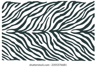 Nature Pattern. Organic Texture. Animal Background. Stripes Texture. Indigo Blue Color. Exotic Tiger Print. Safari Stylish Pattern. Savannah Fashion. Zebra Pattern, Animal Print. Fabric and Textiles. 