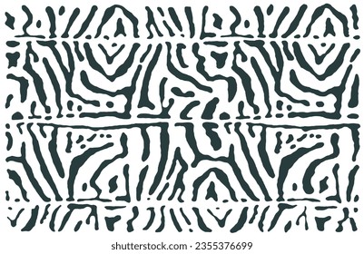Nature Pattern. Organic Texture. Animal Skin Background. Stripes Texture. Indigo Blue. Exotic Tiger Print. Safari Stylish Pattern. Savannah Fashion. Zebra Pattern, Animal Print. Fabric and Textiles. 