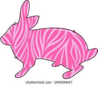 Nature pattern rabbit. Easter bunny, vector illustration.