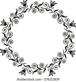 Nature pattern round frame vector illustration