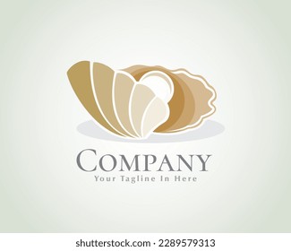 nature pearl from shell logo icon symbol design template illustration