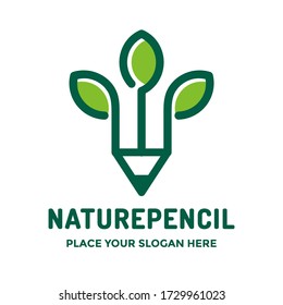 Plantilla de logotipo del vector de la naturaleza. Este diseño utiliza el símbolo de hojas. Adecuado para la educación.