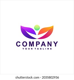 diseño de logotipo gradiente para personas de naturaleza