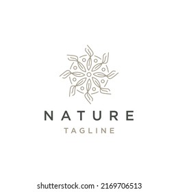 Nature people line logo icon design template