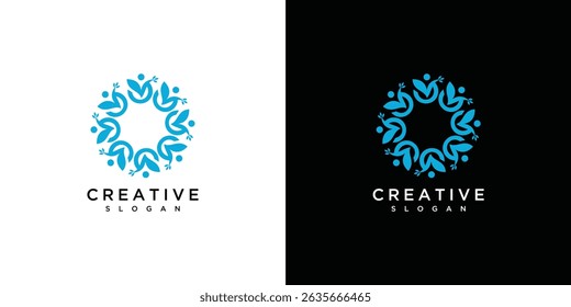 nature people logo design ecology symbol