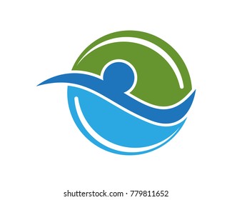 Nature people logo design template
