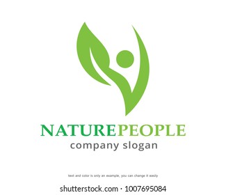 Nature People Logo Template Design Vector, Emblem, Design Concept, Creative Symbol, Icon