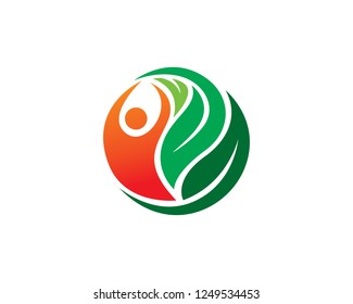 Nature People Logo Template Design Vector, Emblem, Concept Design, Creative Symbol, Icon