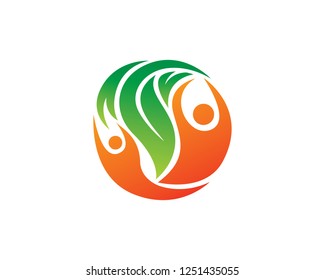 Nature People Logo Template Design Vector, Emblem, Concept Design, Creative Symbol, Icon