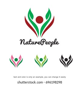 Nature People Logo Template Design Vector, Emblem, Design Concept, Creative Symbol, Icon