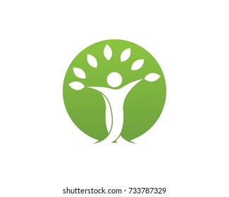 Nature people tree logo design 