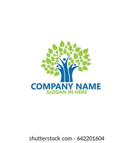 Nature People Tree Logo Template Design