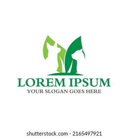 nature pet logo , veterinary logo