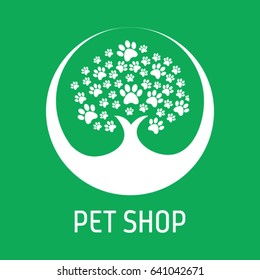 Nature pet paw logo