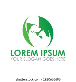 nature pet vector , pet care logo