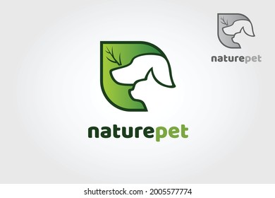 Nature Pet Vector Logo Illustration. This logo template great for pet shop, part, spa or any type of Care related business. 