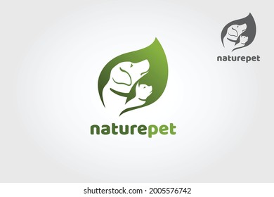 Plantilla de logotipo del vector de mascotas de la naturaleza. Esta plantilla de logotipo es excelente para la tienda de mascotas o cualquier tipo de negocio relacionado con el cuidado de mascotas.