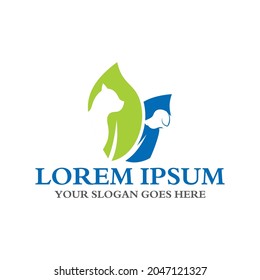 logotipo de protección de mascotas, logotipo de cuidado de mascotas