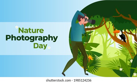 Nature Photography Day on june 15 business brochure flyer banner design horizontal template vector, cover presentation abstract, modern publication poster and flag-banner, layout in rectangle size.