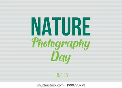 Nature Photography day typography design. World photography day on 19th August. 