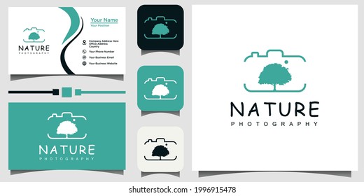 nature photography logo design vector template business card background