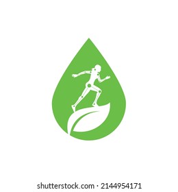 Nature Physiotherapy drop shape concept logo icon vector. Physiotherapy treatment concept vector design.