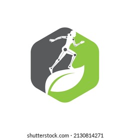 Vector de icono del logotipo de la fisioterapia de la naturaleza. Diseño vectorial de tratamiento fisioterapéutico. Diseño vectorial de las clínicas ortopédicas y fisioterapéuticas.
