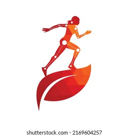 Nature Physiotherapy logo icon vector. Physiotherapy treatment concept vector design. Orthopedic and Physiotherapy clinic vector design.	