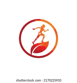 Nature Physiotherapy logo icon vector. Physiotherapy treatment concept vector design. Orthopedic and Physiotherapy clinic vector design.	