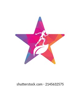 Nature Physiotherapy star shape concept logo icon vector. Physiotherapy treatment concept vector design.