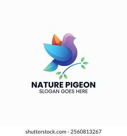 Nature Pigeon Gradient Colorful Logo