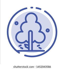 Nature, Pine, Spring, Tree Blue Dotted Line Line Icon