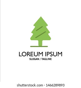 Nature, Pine, Spring, Tree Business Logo Template. Flat Color. Vector Icon Template background