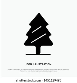 Nature, Pine, Spring, Tree solid Glyph Icon vector