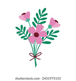 Nature pink flower. botanical element. floral bouquets. Vector flowers. 