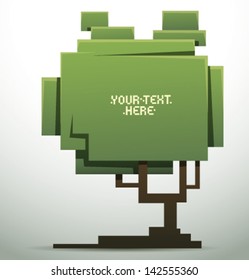 Nature Pixel banner 02, vector