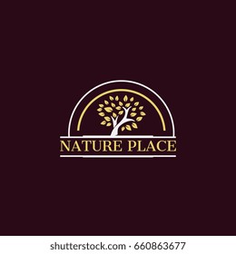 Nature Place badge logo vector illustration