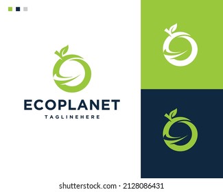 Plantilla de diseño del logotipo del planeta naturaleza