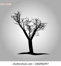 Nature and plant concept represented by dry tree icon. isolated and flat illustration vector eps10 dead trees silhouette eps10