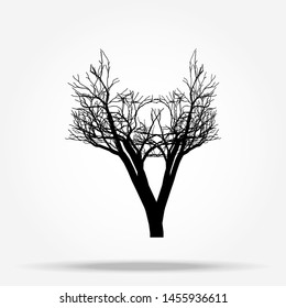 Nature and plant concept represented by dry tree icon. isolated and flat illustration vector eps10 dead trees silhouette