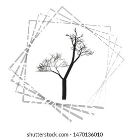 Nature and plant concept represented by dry tree icon. isolated and flat illustration vector eps10 dead trees silhouette